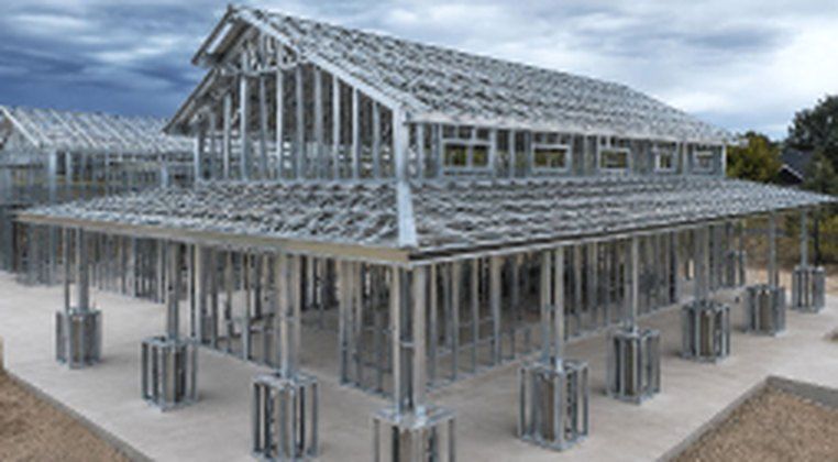 The same home as a steel frame on a slab